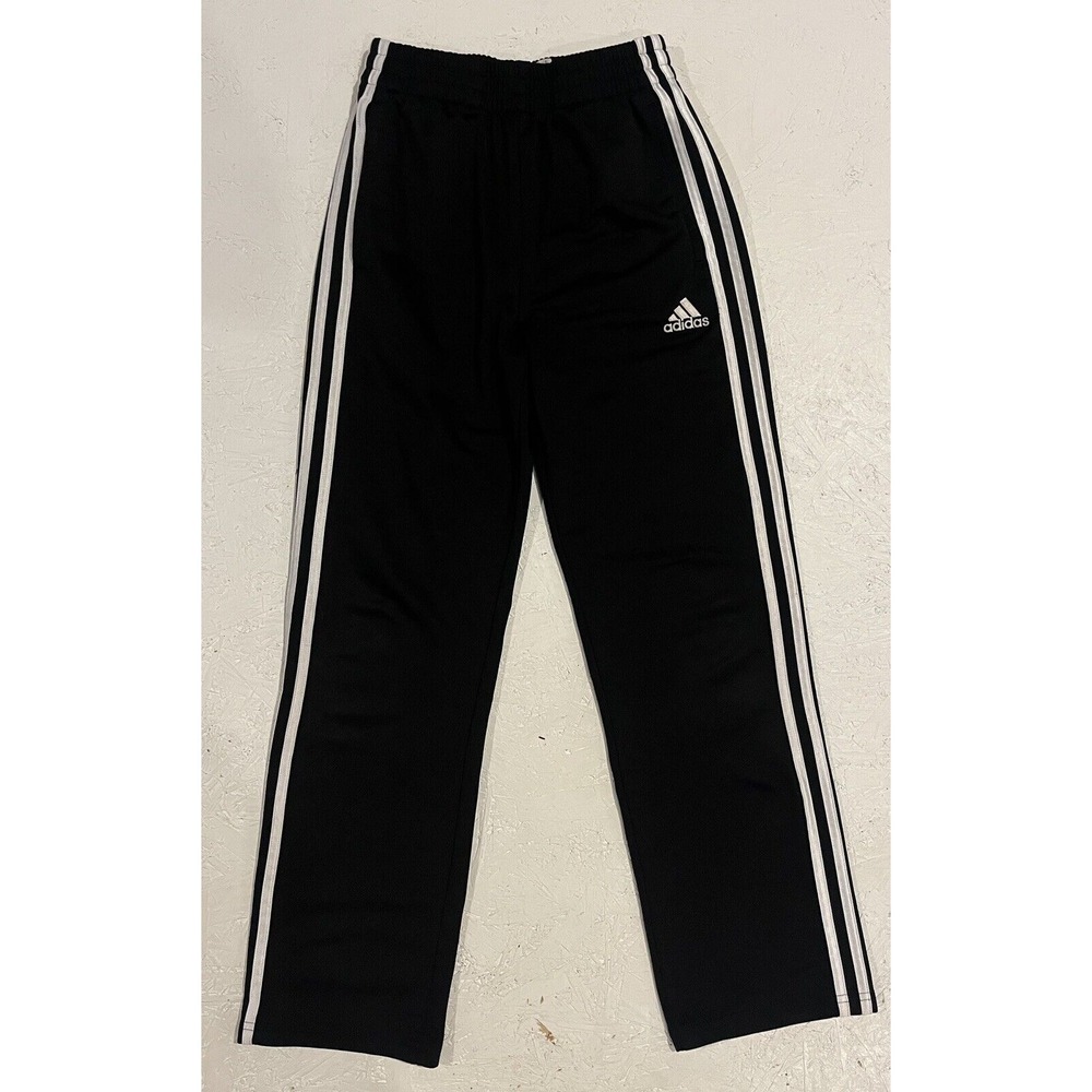 Adidas Boys Iconic Tricot‎ Training Pants Sz Medium Black 3 Stripes AK5415
